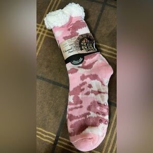 Cozy Pink Thermal Knit Slipper Socks